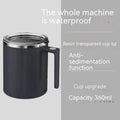Portable smart magnetic automatic mixing coffee cup in solid colours with stainless steel interior
