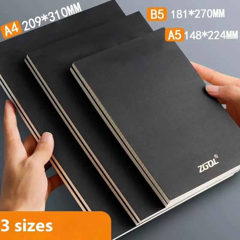 A4 A5 B5 writing pads with blank, grid, and lined rulings, 80 sheets each