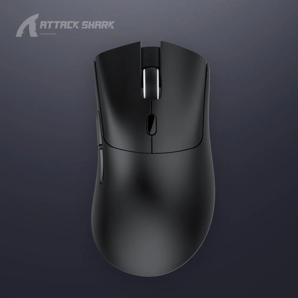 Attack Shark three-mode wireless Bluetooth mouse in black, white, or red colours