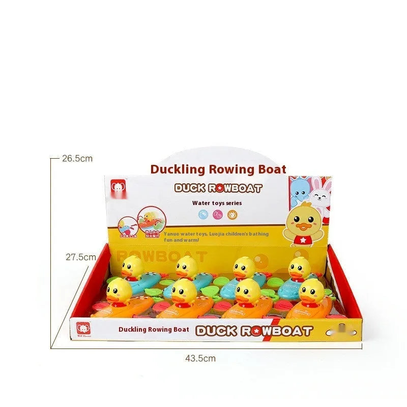 Yellow plastic wind-up swimming bath toy for children's interactive water play