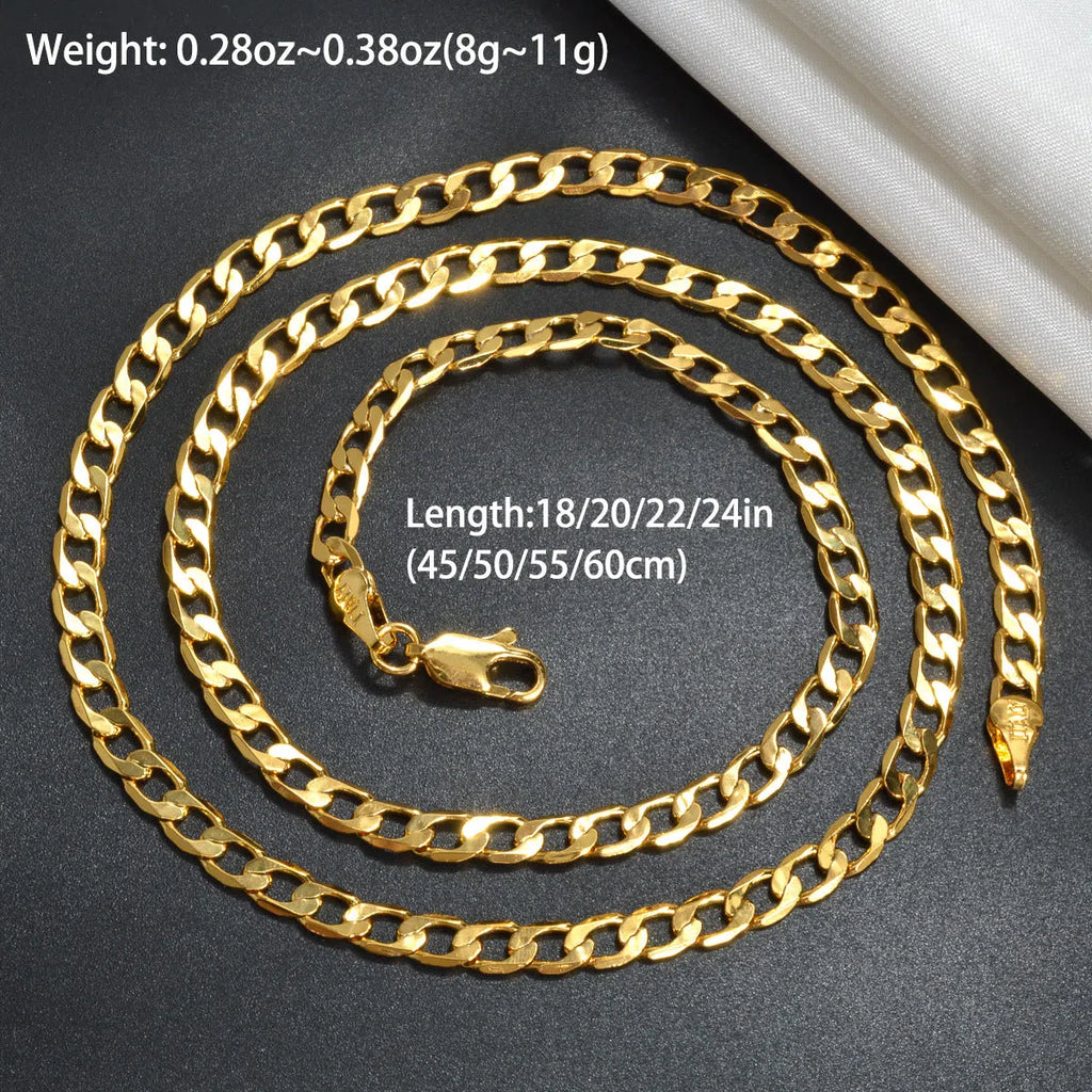 Men's hip hop necklace with Japanese buckle pressure nozzle ring buckle chain, electroplated copper, 45-60cm