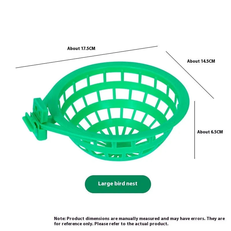 Green plastic large bird nest with split design on clean background