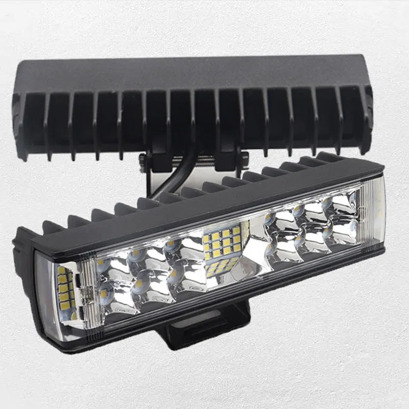 Black aluminium LED strip work light with straight line shape measuring 153mm