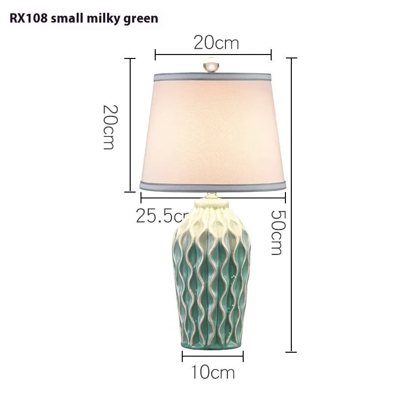 European style creative table lamp in warm ambience bedroom setting with multiple colour options