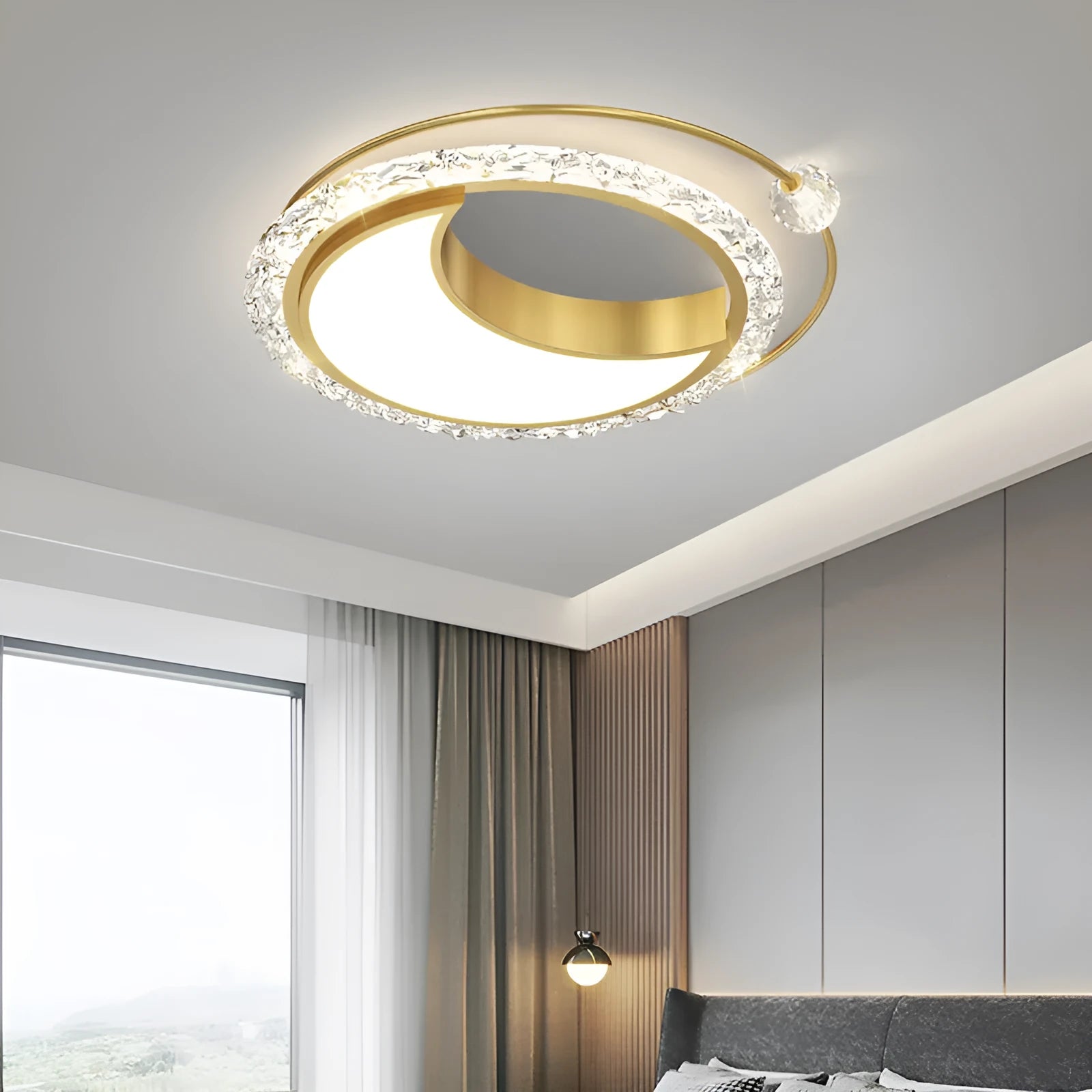Nordic design ceiling lamp with iron construction in black, gold, or white finishes