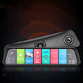 Black 4G car recorder with touch screen for GPS navigation and vehicle monitoring