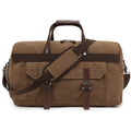 Large capacity canvas crossbody travel bag in retro style with sewing line detailing
