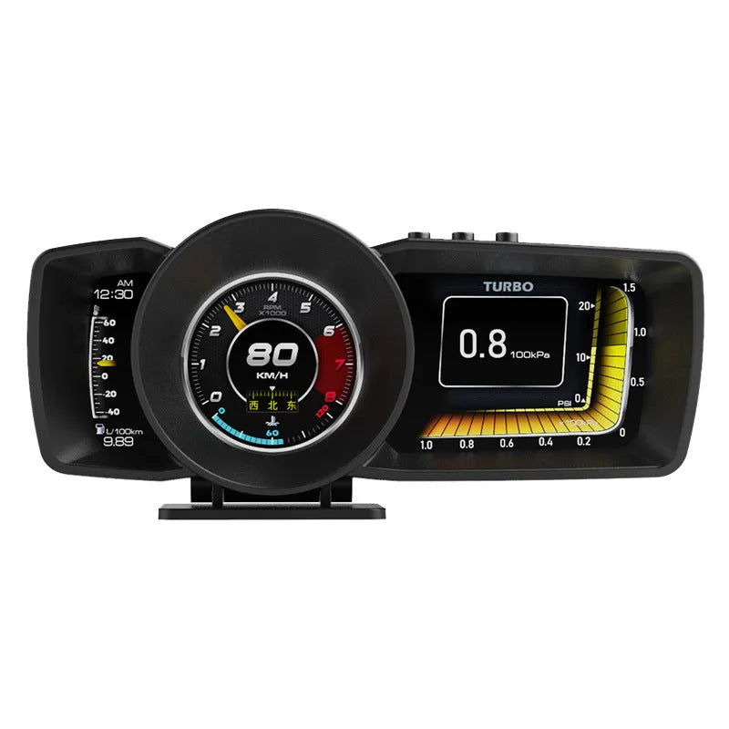 A600 OBDII monitor driving computer with TFT screen showing vehicle diagnostics and navigation display