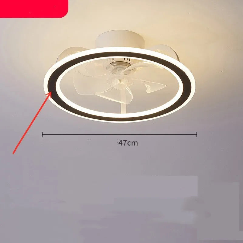 Chijia 8018 super quiet ceiling fan light with PMMA lampshade for bedroom and study in simple modern style