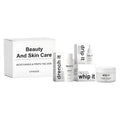 Beauty And Skin Care set with three bottles - firming facial essence, anti-wrinkle cream, and rejuvenation cream