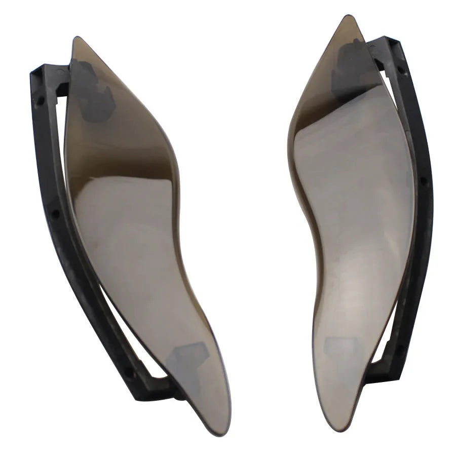 Black and Smoked ABS plastic side wings for Harley Davidson trike rear fairing.