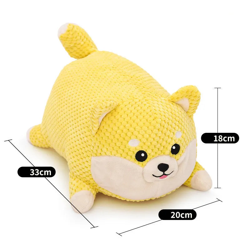 Plush calming dog toy with squeaker for puppy teeth cleaning and anxiety relief