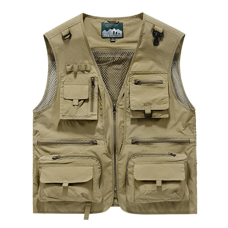 Men's mesh quick-drying nylon vest, loose fit sleeveless top, solid colour, sizes S to 6XL