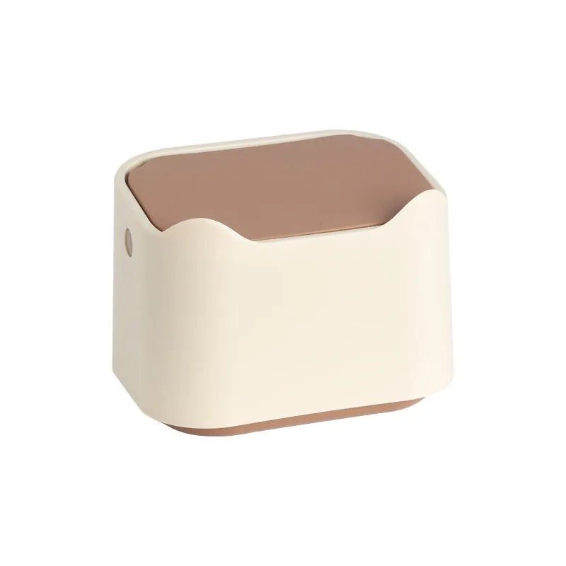 Fully enclosed cat litter bucket in PP plastic with deodorising garbage bags, 1.7L capacity, khaki colour