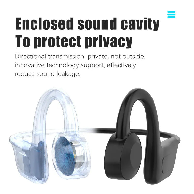 Black VG02 wireless sports Bluetooth headset with ear-mounted in-ear design shown with USB charging cable.
