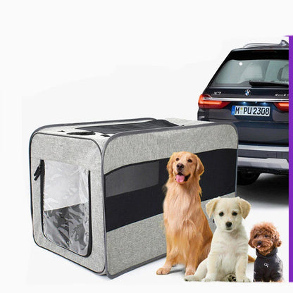 Plush pet travel carrier in various colors with safety features like seatbelt straps and a removable, washable pad