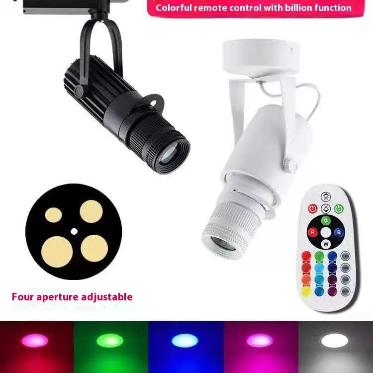 Black aluminium LED surface spotlight with 20W warm white light for commercial atmosphere lighting