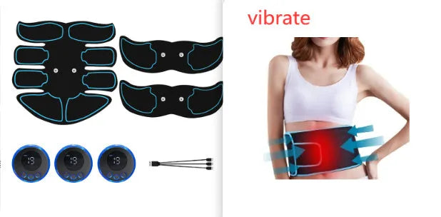 K81 digital abdominal muscle stimulation patch with triple pads and red, blue, or yellow edge trim options
