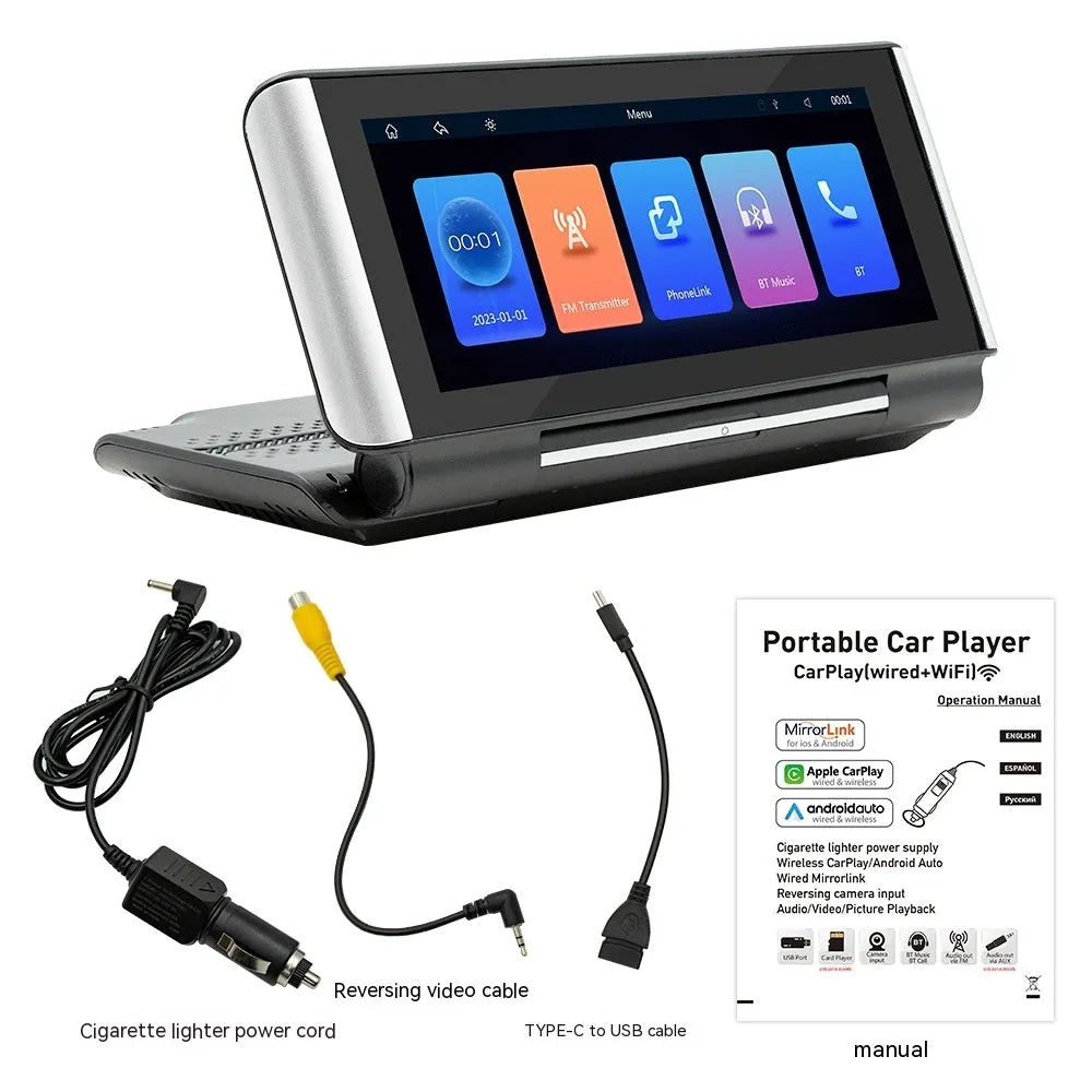 6.86 inch vehicle-mounted MP5 multimedia player with LED screen for wireless CarPlay and reversing camera.