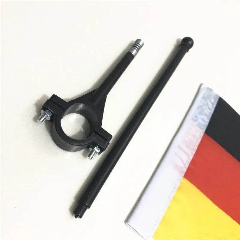 Cycling flag with plastic handlebar pole and polyester square flag for bike safety