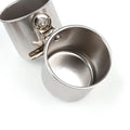 Stainless steel birdcage outdoor feeder in natural metal colour, shown in three size options.