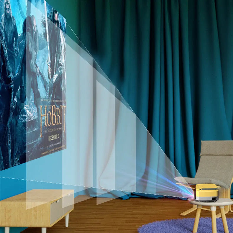 Z6 yellow smart WiFi Android projector with LED lens, 1024x600 resolution, 30-120 inch projection