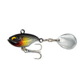Metal sea fishing iron plate lure with rotating sequins in gold colour variant