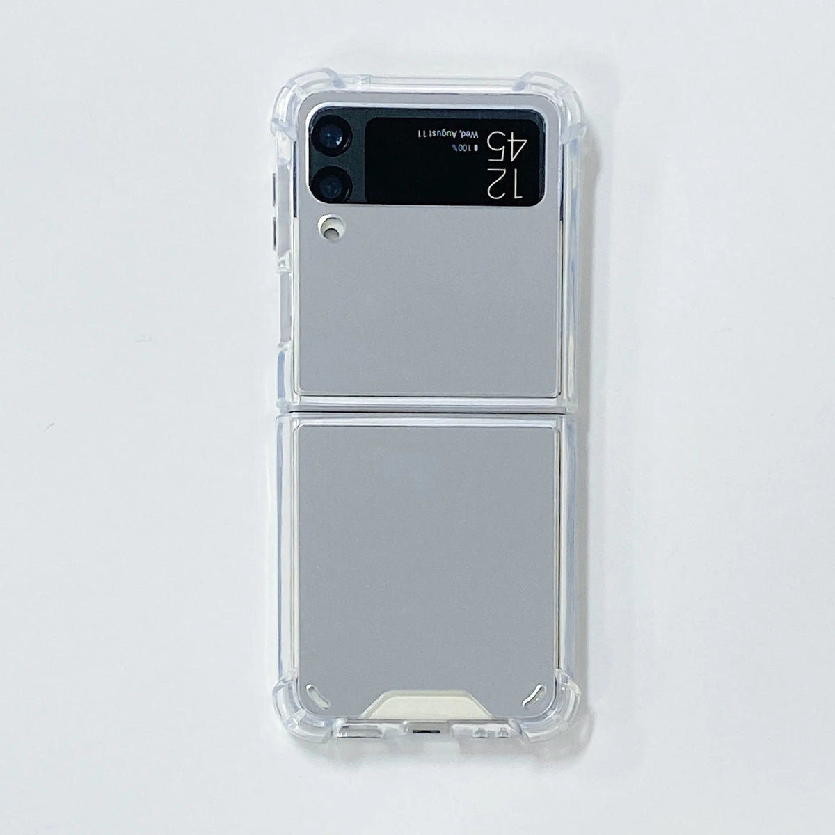 Soft acrylic mirror folding phone case for Samsung Z Flip3 Z Flip4 Z Flip5 in silver, gold, or rose gold