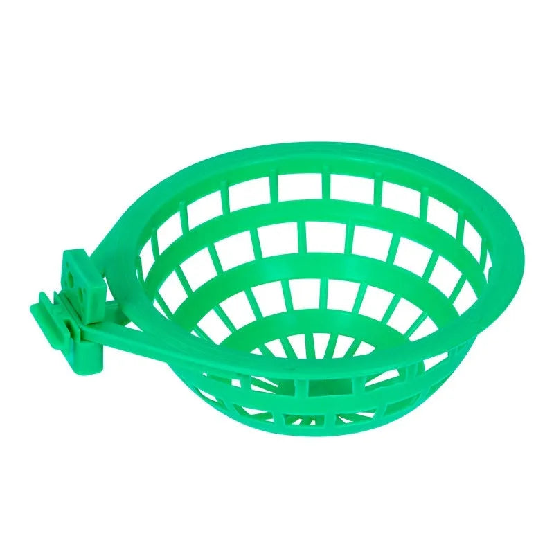 Green plastic large bird nest with split design on clean background