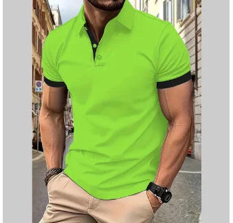 Premium men's short sleeve polo shirt in a variety of vibrant colors and casual summer styles