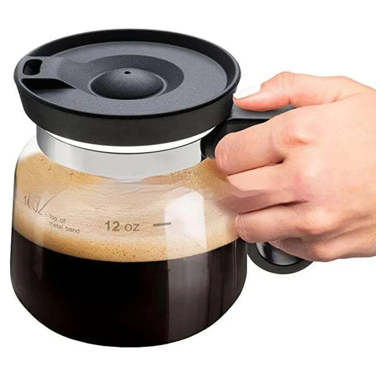Transparent borosilicate glass coffee maker with silicone cover for manual pour-over brewing