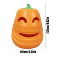 Yellow pumpkin-shaped TPR dog chew toy for aggressive chewers measuring 8.6 x 11.5 cm