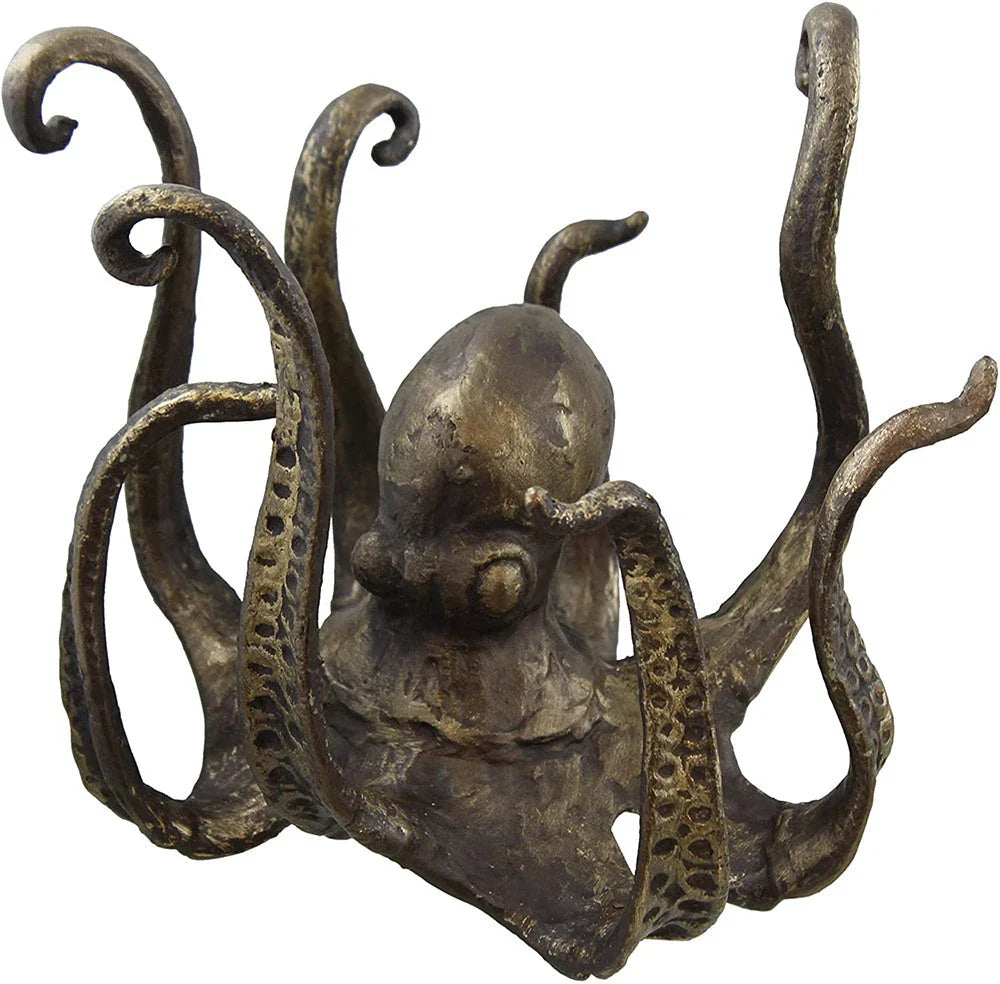 Decorative resin octopus table topper that holds small tea cups and coffee mugs, adding a nautical touch to your home or office decor