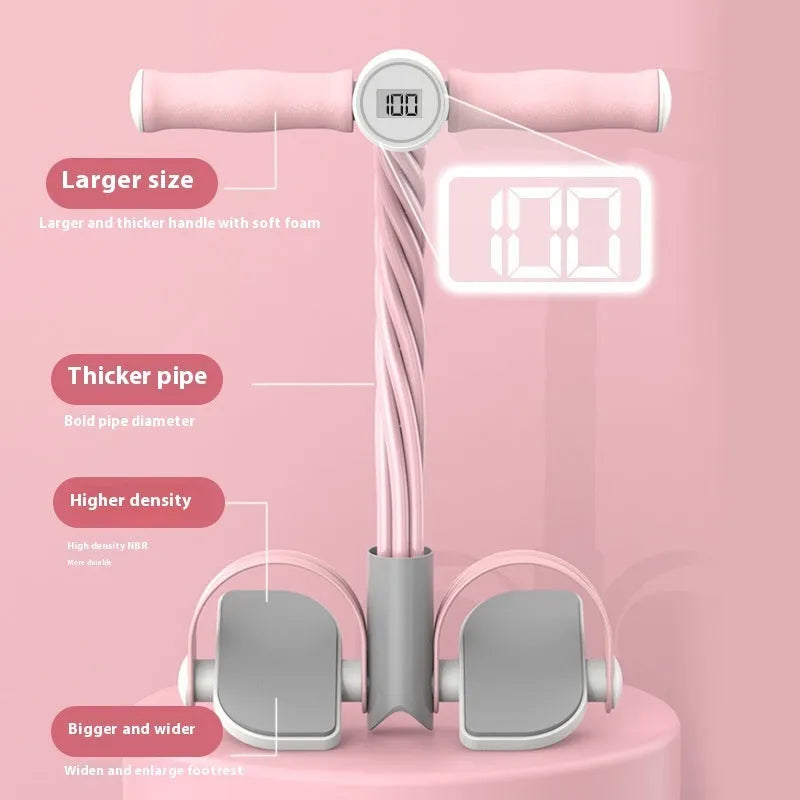 Home portable intelligent foot pedal pull device fitness equipment in blue with tube resistance construction