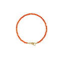 Women's retro bracelet with natural southern red agate beads in cherry red, showing 3mm cut surface style.