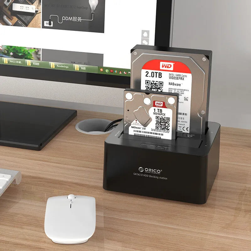 ORICO 6629US3 black ABS plastic dual-disk USB 3.0 hard drive docking station with two 3.5 inch SATA slots