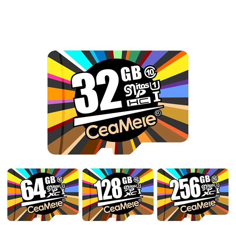 Micro SD memory card Class 10 with 10MB/s read write speed, available in 8GB to 256GB capacities for smartphones, tablets, and dash cams
