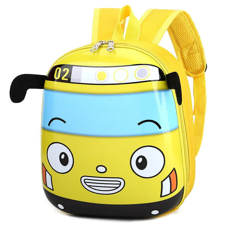 Cartoon cute EVA school bag for young children, small lightweight backpack in blue, green, red, yellow