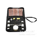 43-piece steel tyre repair kit in compact cloth storage bag for vehicle puncture emergencies