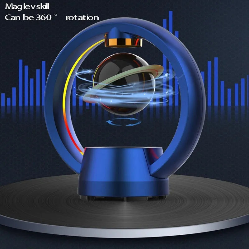 Magnetic levitation Bluetooth speaker desktop ornament in Starry Sky Blue, 220x117x230mm, plastic shell and ABS box