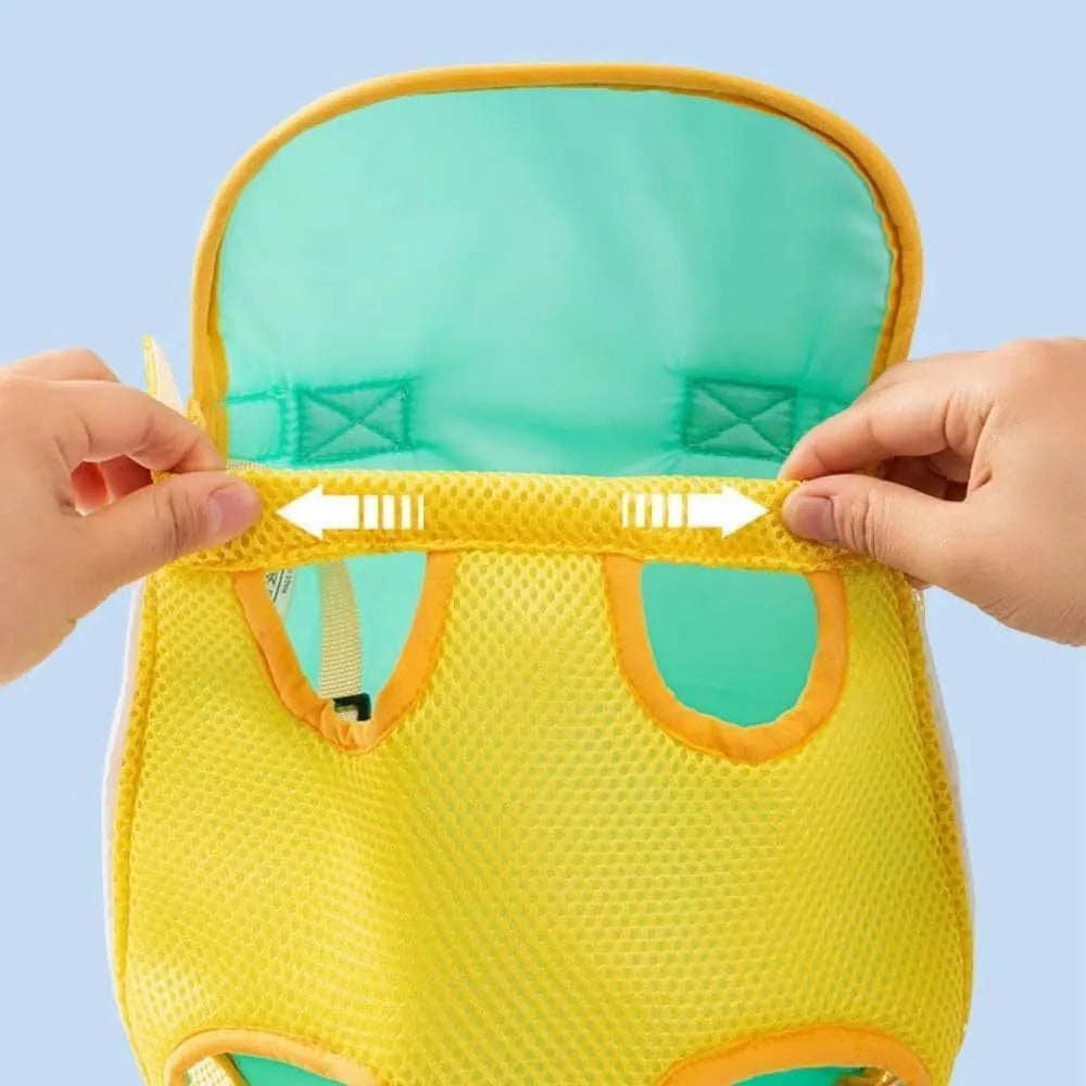 Furry Pawsy pet carrier backpack with leg holes, breathable mesh, adjustable straps, available in multiple colours and sizes