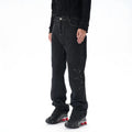Black contrast colour loose machete denim jeans for men, wide leg trousers with zipper fly