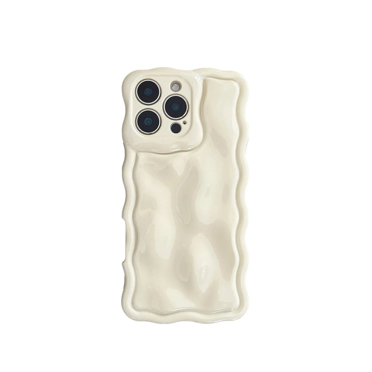 Water ripple TPU iPhone case in light pink with anti-fall and anti-fingerprint finish, oil-filled wave texture
