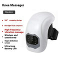 Wireless knee massager with red light heating in Moonlight White, showing the knee pad host and controls