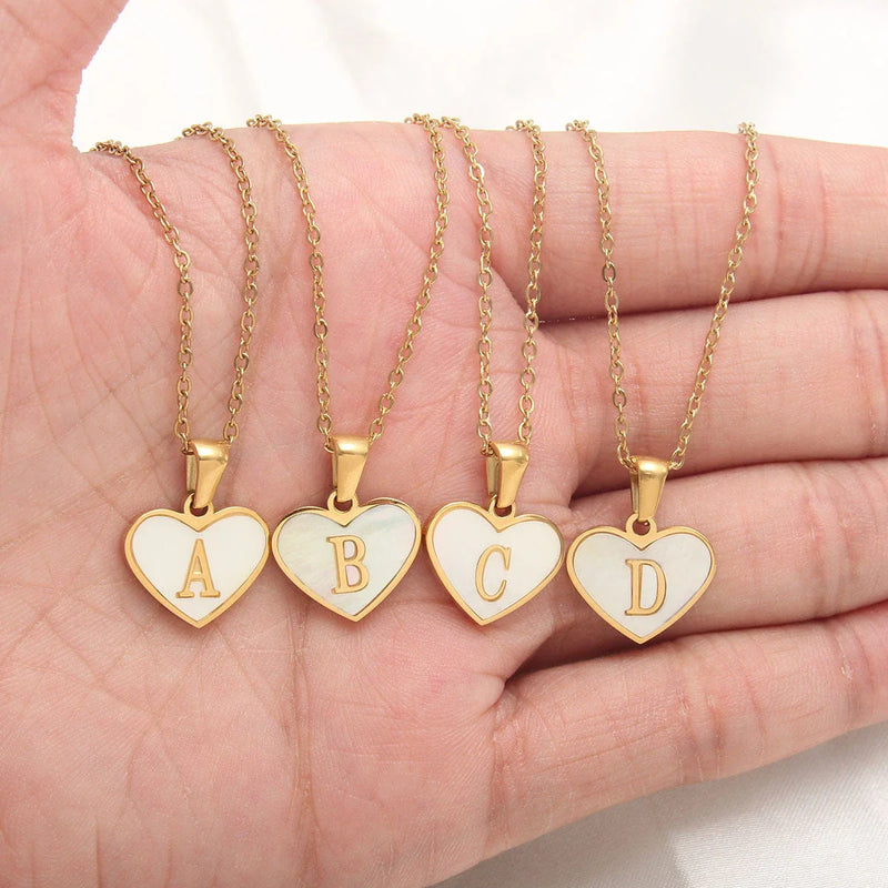 Personalized Heart-Shaped Necklace with 26-Letter Charm