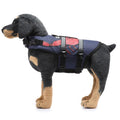 Dog life jacket pet swimsuit in polyester, sizes S M L, ten colours including black blue pink red yellow