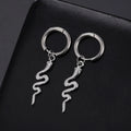 Stainless steel snake earrings with gold electroplating and vintage clip design