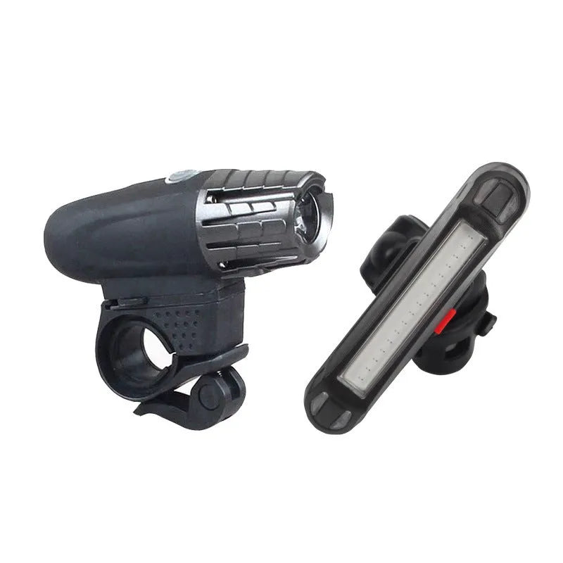 USB rechargeable bike headlight taillight set with 1200mAh polymer battery