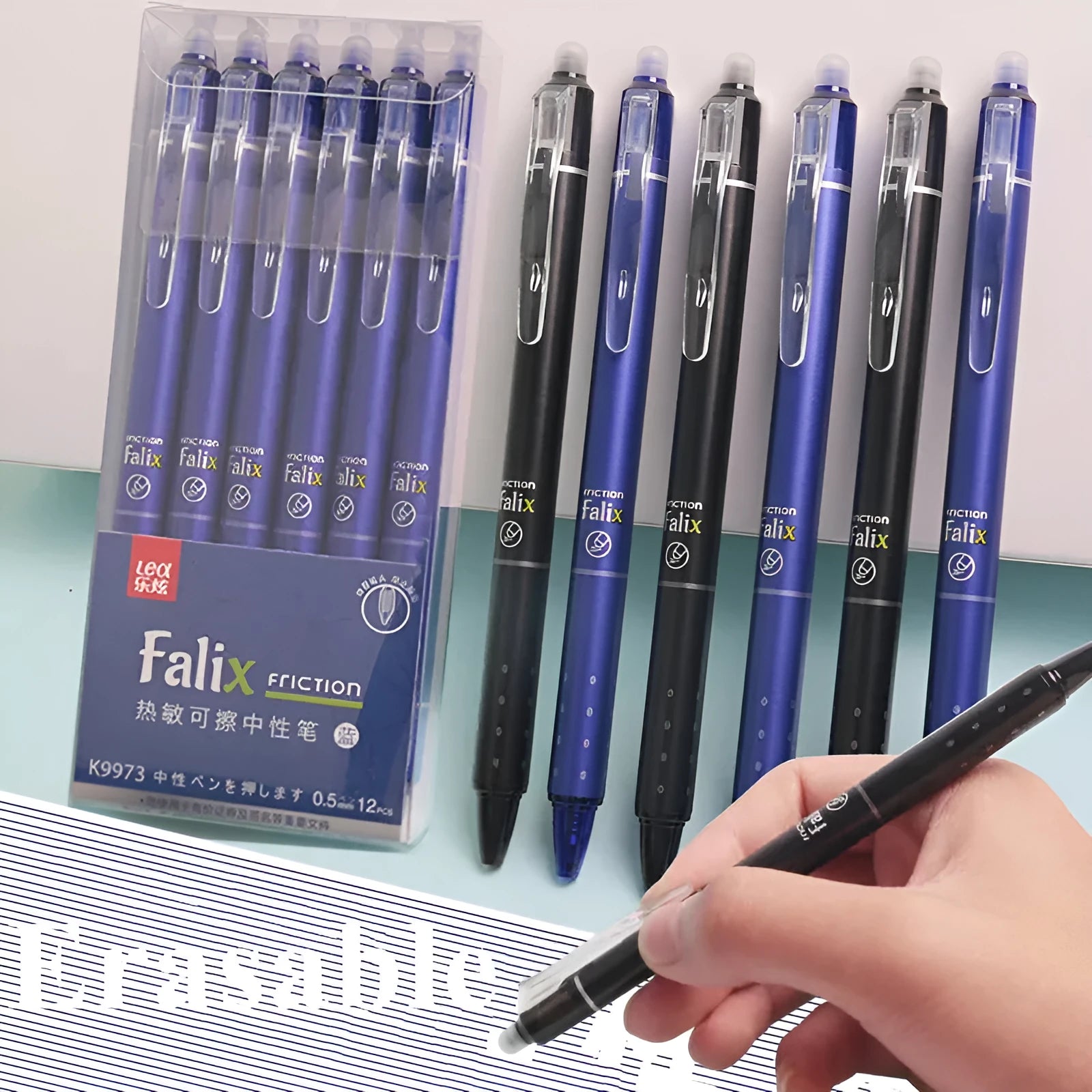 Hot erasable push gel pen with 0.5mm tip for elementary school students