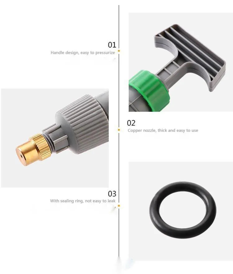 Plastic bottle watering sprayer nozzle with 30cm tube converts beverage bottles to garden watering cans